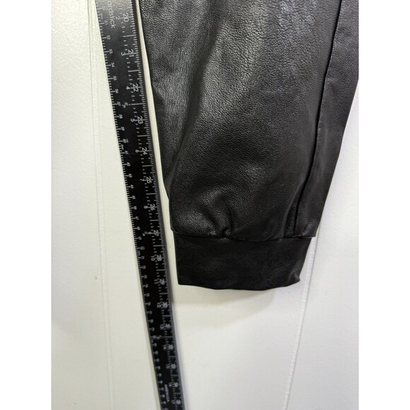 Commando Women's Black Faux Leather Jogger Pants Size Large L Pockets - Picture 6 of 9